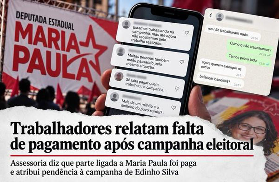 Trabalhadores relatam falta de pagamento após campanha de Maria Paula a deputada estadual