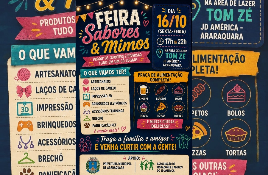 Sexta-feira (16): expositores da Feira Sabores & Mimos estarão no Jardim América