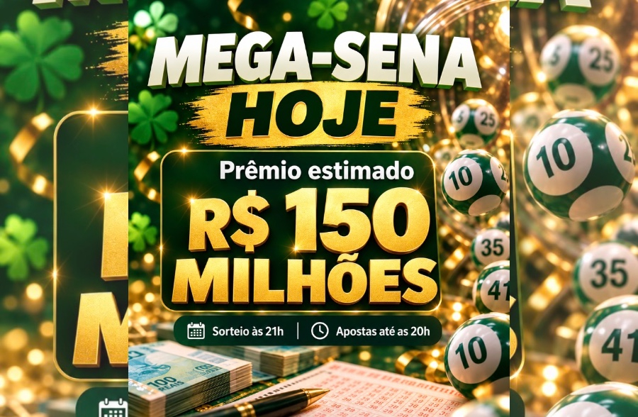 Mega-Sena pode pagar R$ 150 milhões nesta quarta-feira; veja até quando é possível apostar