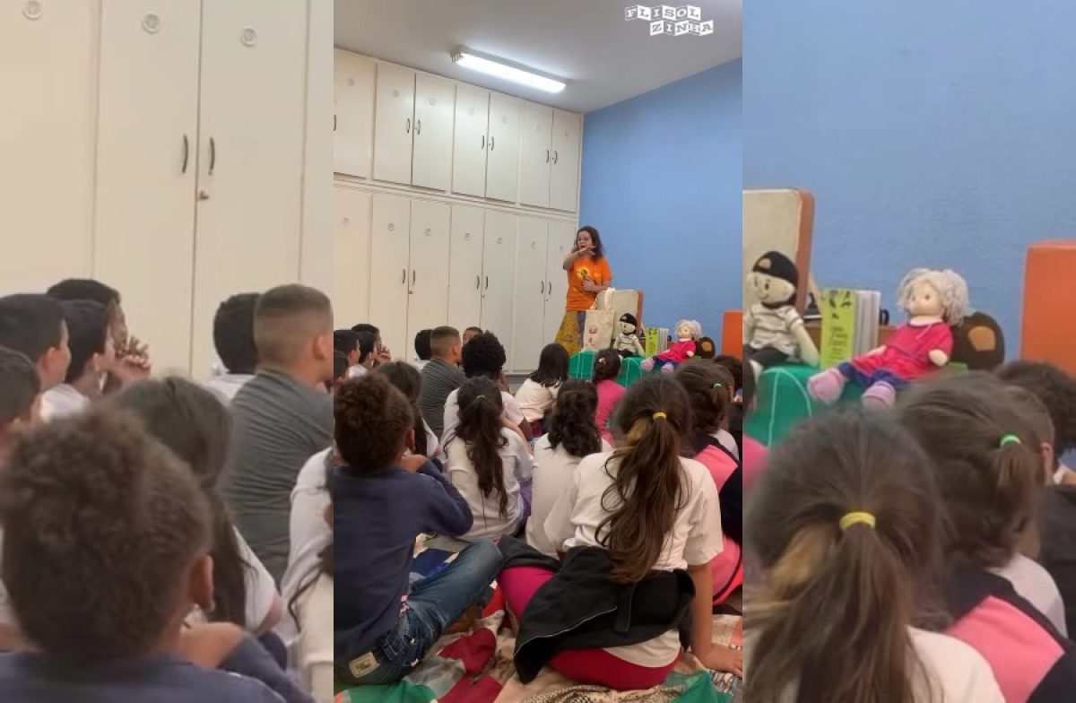 Trupe FliSolzinha apresenta a leitura mediada “1 Drible, 2 Dribles, 3 Dribles” baseada em livro infantil de Marcelo Rubens Paiva