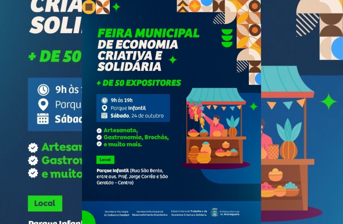 Sábado (24): mais de 50 expositores participam da Feira Municipal no Parque Infantil