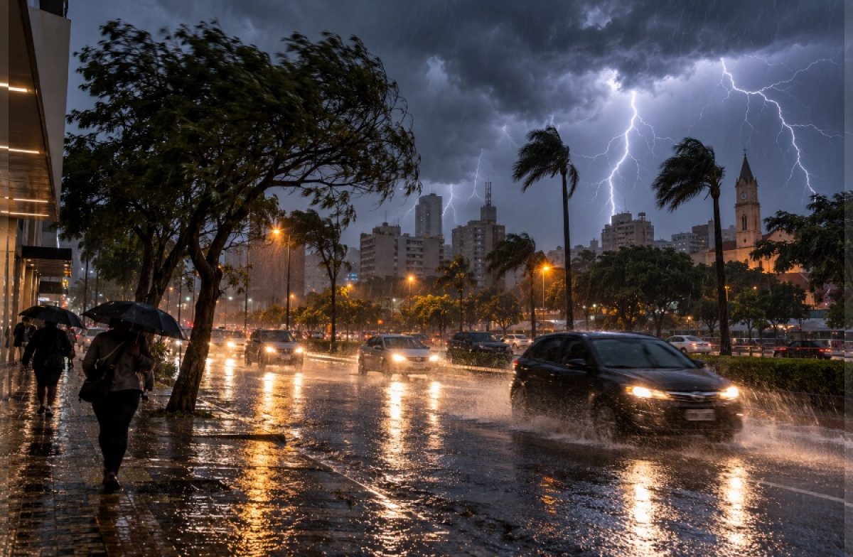ALERTA LARANJA EM ARARAQUARA: chuva intensa e ventos de até 100 km/h colocam cidade em atenção nesta quinta-feira